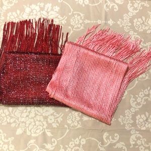 Ganz Scarves, Set of 2, Maroon Pink